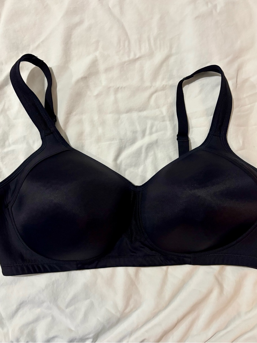 Vanity Fair Black Smooth Molded Wireless Bra with Adjustable Straps